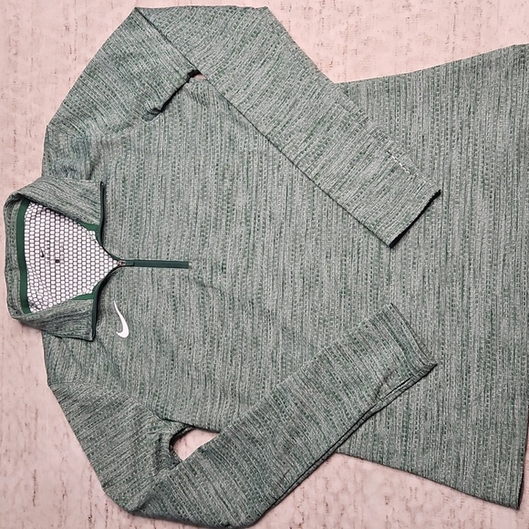 Nike Women's Dri-fit Heather Green Half-Zip Pullover - Picture 6 of 10